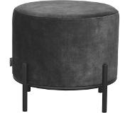 Label51 Poef Troy - Donkergrijs - Velours - L (Donkergrijs, 46x46x41cm)