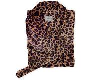 Lion Beddenshop LINNICK Flanel Fleece Badjas Leopard - bruin - M
