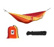 Morethanhip XXL 2 persoons (reis)hangmat Sunset- incl. set touwen - Rood/Oranje/Geel
