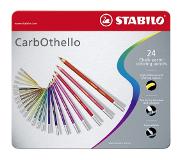 Stabilo CarbOthello - Kalkpastel Kleurpotloden - Metalen Etui Met 24 Kleuren