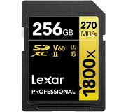 Lexar Professional SDXC 256GB BL 1800x UHS-II V60 gold