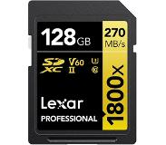 Lexar Professional SDXC 128GB BL 1800x UHS-II V60 gold