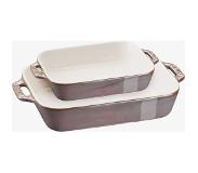 Staub Schotel Rechth Set 2- 20x27 + 20x16 Grijs Ceramic By Staub 40511-922