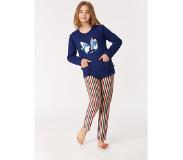 Woody pyjama meisjes/dames - donkerblauw - schaap - 222-1-PLG-S/869 - maat 176