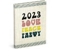 Lannoo Flower Power agenda 2023 - Lannoo - 1 week per 2 pagina's - 11 x 15 cm - Love Peace Party