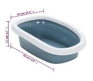 vidaXL Kattenbak 58x39x17 cm polypropeen wit en blauw