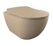 Creavit Free Wandclosetpot Met Spoelrand Mat Cappuccino