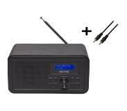 Denver DAB+ PLL FM Radio - AUX in - AUX out - AUX Kabel meegeleverd - Zwart