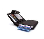Figuretta leren RFID uitschuifbare creditcardhouder - Portemonnee - Anti skim pasjeshouder - Nappa Bruin