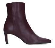 Manfield Bordeaux leren enkellaarsjes met hak | Maat 39