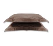 Seashell 2 STUKS - Seashell Excellence - Kussensloop - katoen satijn - 60x70cm - taupe nougat