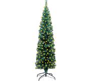 vidaXL Kunstkerstboom met LED's en standaard smal 120 cm PVC groen