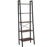Vasagle Boekenkast - Vintage Kast Met 5 Planken - Boekenkasten