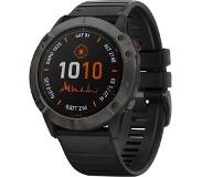 Garmin fenix 6X Pro Solar Titanium Carbon Gray DLC GPS Horloge met Zwarte Band