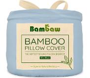 Bambaw Bamboe Kussenslopen | 2 stuks | Eco Kussensloop 65cm bij 65cm | Lichtblauw | Luxe Bamboe Beddengoed | Hypoallergeen Kussenslopen | Puur Bamboe viscose rayon Kussensloop | Ultra-ademende Stof | Bambaw