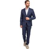 Suitable Kostuum Toulon Wol Navy Check Royal Blauw