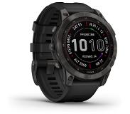 Garmin Fenix 7 Sapphire Solar Titane - Multifunctioneel horloge Carbon Gray DLC / Bracelet Black One Size
