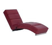 vidaXL Massage chaise longue kunstleer wijnrood