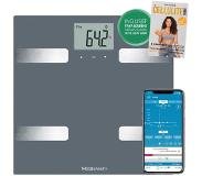 Medisana Bluetooth weegschaal met lichaamsanalyse - Meet Gewicht, Spiermassa, BMI, Botmassa, BMR en Lichaamsvet en -vocht - Connect met App - Inclusief Faya Lourens Boek