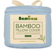 Bambaw Bamboe Kussenslopen | 2 stuks | Eco Kussensloop 80cm bij 80cm | Lichtblauw | Luxe Bamboe Beddengoed | Hypoallergeen Kussenslopen | Puur Bamboe viscose rayon Kussensloop | Ultra-ademende Stof | Bambaw