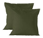 Basic Set van 2 kussenslopen Basic | Basic katoen groen 60x60 cm kussenslopen | NADUVI