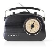 Nedis Draagbare retro AM/FM-radio - Nedis (Batterijen, Zwart)