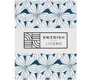 Swedish Linens - Kussensloop Flowers (60x70 cm) - Morroccan Blue
