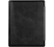 Lunso - Lederen sleepcover hoes - Kobo Aura edition 1 (6 inch) - Zwart