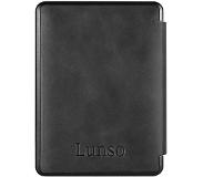 Lunso - Lederen sleepcover hoes - Kobo Glo / Glo HD / Touch 2.0 (6 inch) - Zwart