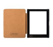 Lunso - echt lederen sleepcover hoes - Kobo Aura edition 1 (6 inch) - Cognac