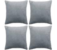 vidaXL Sierkussenhoezen 50x50 cm velours grijs 4 st online kopen