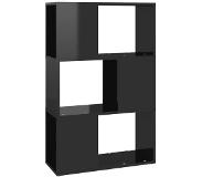 vidaXL Boekenkast/kamerscherm 60x24x94 cm spaanplaat hoogglans zwart