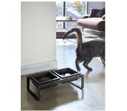 Yamazaki Pet food bowl stand set - Tower - Black