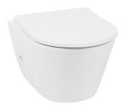Saqu Wash 2.0 randloos hangtoilet met koud water bidetkraan 35,5x53cm Mat wit