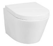 Saqu Sky 2.0 hangtoilet met spoelrand incl. toiletbril met quickrelease Wit