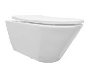 Saqu Opaque hangtoilet incl. toiletbril 35,5x53 cm Mat Wit