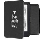 IMoshion Design Slim Hard Case Bookcase voor de Kobo Clara 2E / Tolino Shine 4 - Live Laugh Love