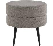 Venture Home Poef Pot 40x40x40 cm teddystof zwart en grijs