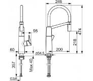 Hansa Fit Keukenmengkraan 3/8 inch 1 kraangat temperatuurbegrenzing Chroom glans