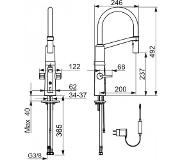 Hansa Fit Keukenmengkraan 3/8 inch 1 kraangat temperatuurbegrenzing Chroom glans