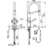 Hansa Fit Keukenmengkraan 3/8 inch 1 kraangat temperatuurbegrenzing Chroom glans