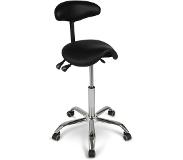 Dunimed - Hoge ergonomische zadelkruk met rugleuning - Zwart