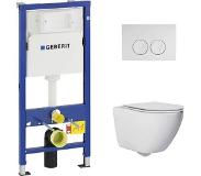 Saniclear Jama UP100 toiletset rimfree met flatline softclose zitting 53 cm wit