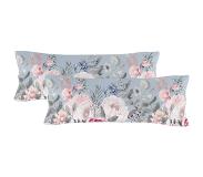 Happy Friday Set van 2 kussenslopen Soft Bouquet | Happy Friday katoen blauw 45x110 cm kussenslopen | NADUVI