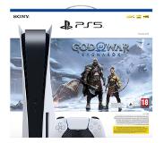 Sony PlayStation 5 825GB SSD DISK EDITION DVD BLU-RAY + God of War: Ragnarök ( Bundel met het digitale spel ) ** 2023 EU Versie - niet UK **