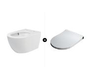 Regn wandcloset met TwirlFlush, inclusief closetzitting met softclose en quick release, wit