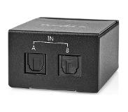 Nedis Digital-Audio-Switch | 2-Weg | Anschlüsse – Eingang: DC Power / 2x TosLink | Anschlüsse – Ausg