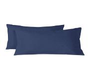 Happy Basics Set van 2 kussenslopen Evelien | Happy Basics katoen blauw 45x110x0.2 cm kussenslopen | NADUVI