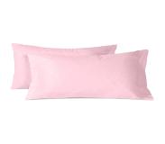 Happy Basics Set van 2 kussenslopen Evelien | Happy Basics katoen roze 45x110x0.2 cm kussenslopen | NADUVI
