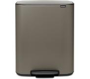 Brabantia Bo Pedal Bin 60 Liter Platinum